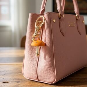 Gold and Orange Mushroom Keychain